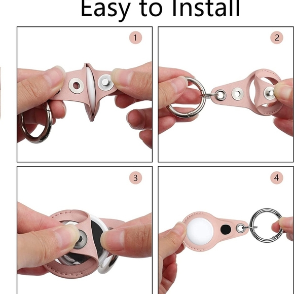 HAYUL Leather Case Compatible with Apple AirTag 2021 Item Finder with Keychain. - Picture 3 of 5